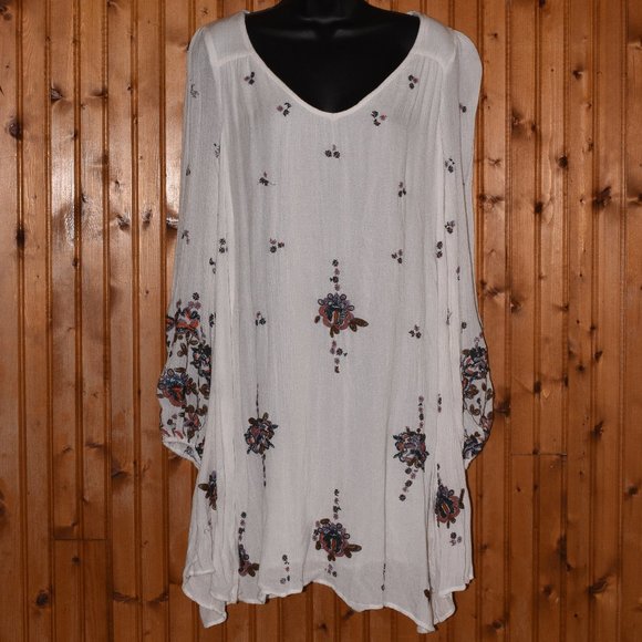 Free People S BOHO Oxford Embroidered Dress - Picture 5 of 15